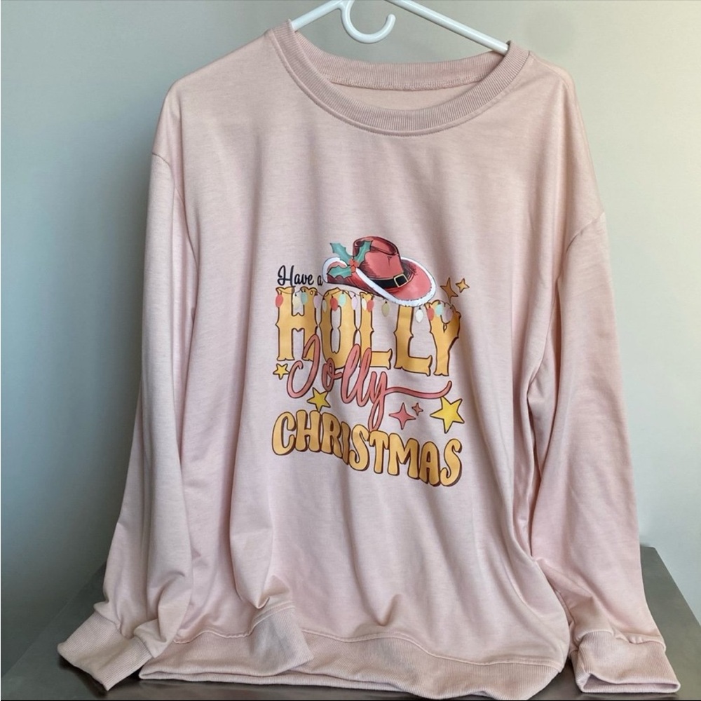 Have a Holly Dolly Christmas Pink Sweatshirt 2XL 2X XXL Dolly Parton Inspired